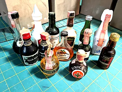 Lot Of 13Vintage  Mini Alcohol Liquor Miniature Bottles - Empty • $3.99