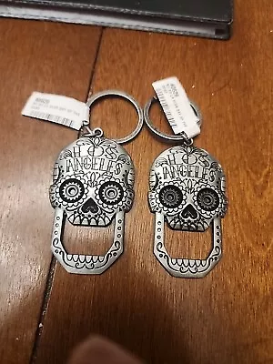 New W Tag 2  Skull Los Angeles Bottle Opener Keychain Metal Beer Opener Key Ring • $9.99