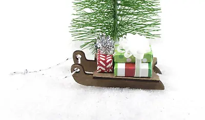 WMH Dollhouse Miniature Christmas Wooden Sled With Gifts - Silver • $7.99