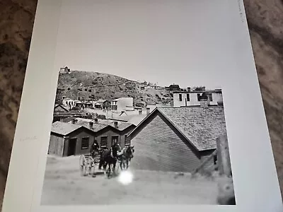 1870's Matted Photo Horse Wagon Building Water & State St? Helena Montana Print • $16.95