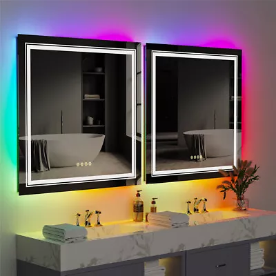 Wisfor Lighted Bathroom Mirror Anti-Fog Dimmable Colorful RGB Vanity Mirror • $209.90