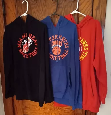 Mitchell & Ness Throwback 3 Pullover Hoodies Heat Knicks Hawks 2XT • $60