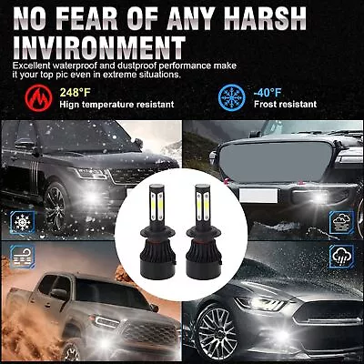 2Pcs Car Headlight H7 Connector LED Headlight Bulb High Beam Bright Front Light • $14.87