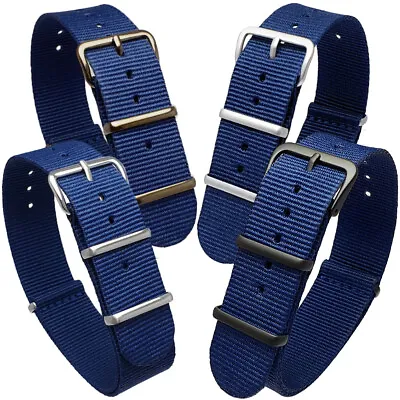 NATO G10 Army Military Nylon Watch Strap Band Blue 16mm 18mm 20mm 22mm 24mm • £7.89