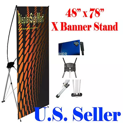 X Banner Stand 48  X 78  Trade Show Display Free Bag Pop Up XL Jumbo  • $25