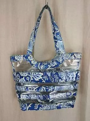 Vera Bradley Blue Lagoon Coastline Beach Tote Snap Out Pocket • $32.99