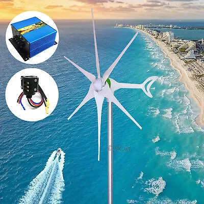 $27 • Buy 5500 W 12-24V AC 6 Blades Wind Turbine Generator System+ Charger+ 225A Slip Ring