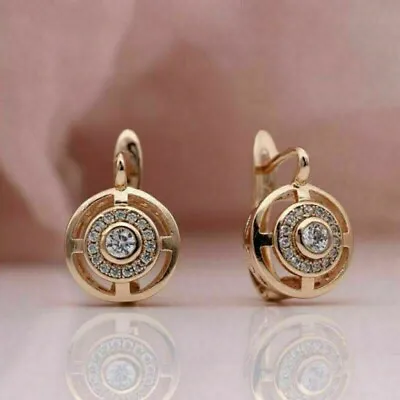 Lab-Created Vintage Art Deco Wedding Earrings 1.5Ct Diamond 14K Rose Gold Finish • $45