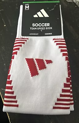 Soccer Team Speed Over The Calf Socks  White/Red Sizes M Unisex • $12