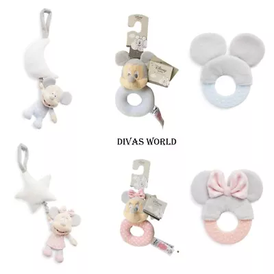 Disney Soft Plush Baby Toys Mickey Minnie Baby Rattles Baby Teether Gift PRIMARK • £22.86