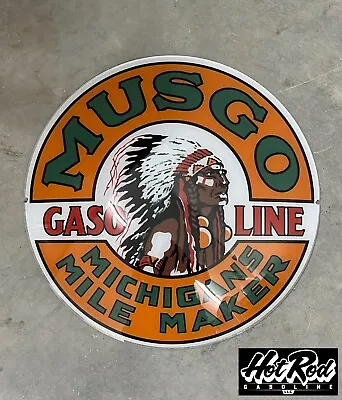 MUSGO GASOLINE Reproduction 13.5  Gas Pump Globe Face / Lens • $70