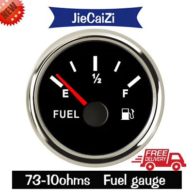 Black 52mm/2  Fuel Level Meter Gauge 73-10 Ohms For Auto Truck Motorcycle Marine • $21.37