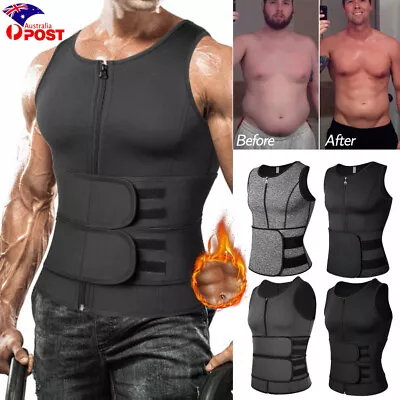 $12.99 • Buy Men Sauna Suit Sweat Vest Tank Top Neoprene UnderShirt Body Shaper Waist Trainer