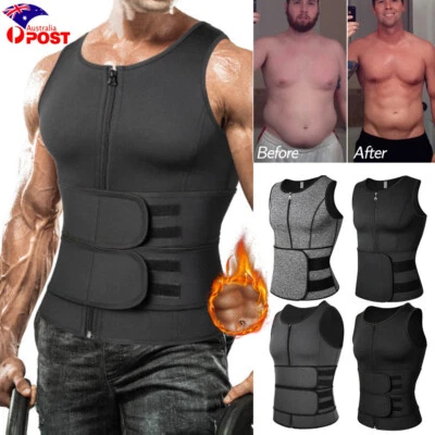 Men Sauna Suit Sweat Vest Tank Top Neoprene UnderShirt Body Shaper Waist Trainer • $12.99