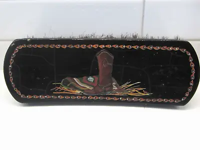 Vintage Horse Grooming Brush - Portrait Collection Western Motif Hand Painted • $26.99