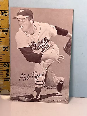 1962 Exhibit Baseball Card Stat Back: Milt Pappas Orioles • $14.50