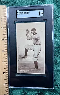 T222 1914 Fatima Hughie Jennings SGC 1 PR (Poor 1) Detroit Tigers HOF 1945 • $850