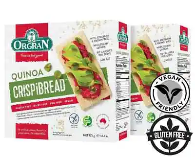 $6.80 • Buy 2 X Orgran Gluten Free Quinoa Crispibread 125g Vegan Friendly Diet Crackers