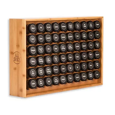 AllSpice Wooden Spice Rack Includes 60 4oz Jars Walnut Cherry White And More • $189.99