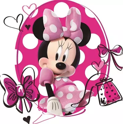 7 Inch MINNIE MOUSE Bow Decal Pink Fashionista Cameo Removable Wall Sticker Art • $7