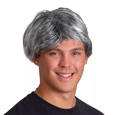 Skeleteen Grey Old Man Wig -Salt And Pepper Hair Old Person Grandpa Wigs Costume • $12.49