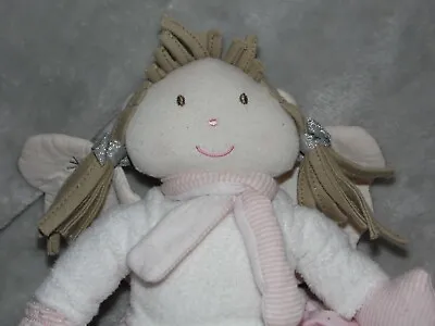 Mamas And Papas Winter Berry Doll Skater Soft Toy White Pink • £12.45