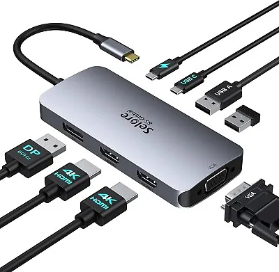 £34.99 • Buy USB C Docking Station Dual Monitor 2 HDMI Multi Monitor Laptop Dock USB C