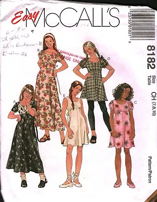 8182 Vintage McCalls SEWING Pattern Girls Pullover Top Dress Church School OOP • $5.59