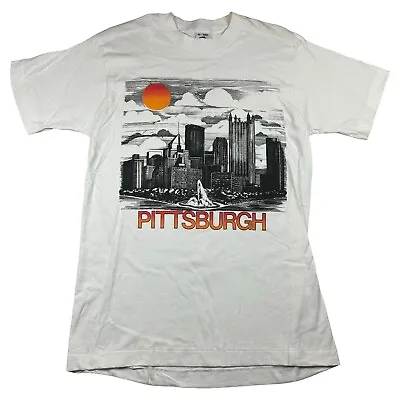 Vintage 90’s Pittsburgh PA City Skyline T-Shirt Sz XL Single Stitch Made In USA • $19.99