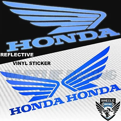 $12.88 • Buy 4.5  Gas Fuel Tank Fairing Decal Reflective Vinyl Wing Logo Sticker Honda Blue
