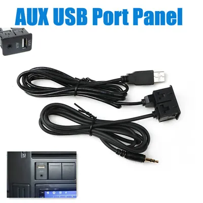 1.5M Panel Car Dash Flush Mount 3.5mm AUX USB Port Panel Extension Cable Adapter • $22.34