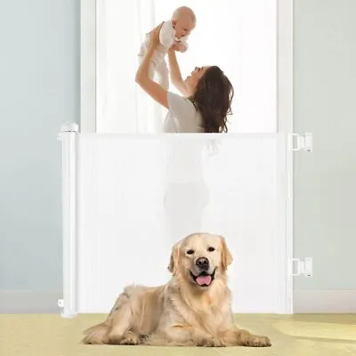 Retractable Safety Stair Gate Baby Pets 0-150cm Narrow To Extra Wide TUSUNNY • £29.99