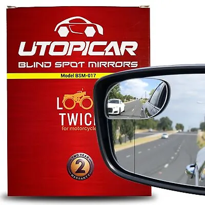 Utopicar Blind Spot Car Mirror - Convex Blindspot Mirrors For 3x Larger Black • $15.67