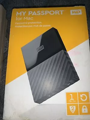 WD My Passport For Mac Portable External Hard Drive 1 Tb New Box Damage! • $38.38