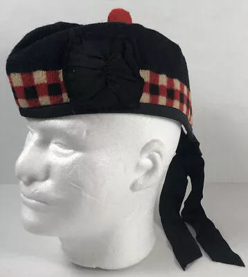 Vintage Scottish Bonnet Traditional Tartan Wool Cap MADE IN SCOTLAND • $30