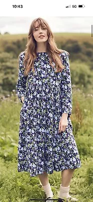 Laura Ashley Navy Floral Dress Size 16 BNWT • £14.99