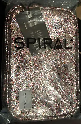 Spiral Glitter Jewels Multi Coloured Make Up Bag Pencil Case BNWT • £5