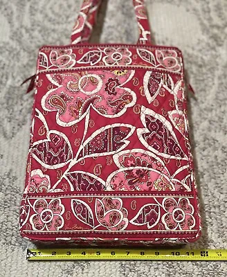 Vera Bradley Purse Laptop Travel Tote Rosy Posies Checkpoint Friendly Red Pink • $24.65