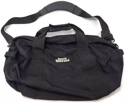 90s Eddie Bauer Sports Illustrated Spell Out  Black Nylon Duffel Bag USA Large • $74.95