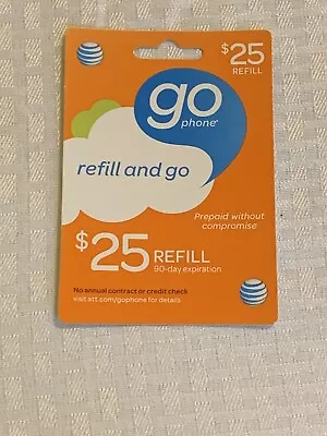 $25 AT&T Refill Reload Airtime GO Phone Card Prepaid Top Up ATT $10 $15 $50 $60 • $26