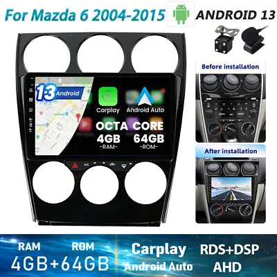 For Mazda 6 GG GY 2004-2015 Head Unit Car Stereo Android 13 Navi DAB+AM 4GB+64GB • $326.98