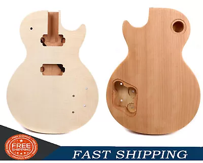 Electric Guitar Body Unfinished Mahogany Flame Maple Top For Gibson LP Parts DIY • £85.90