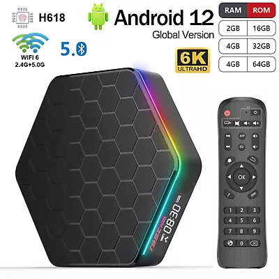 T95Z Android12.0 TV Box Quad-core 6K UHD WiFi6  BT5.0 Media Streamer Player H4T5 • $28.93