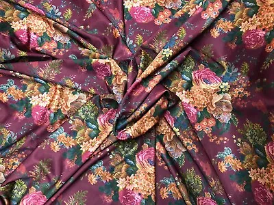 £14.99 • Buy 4 Metres Good Quality Jersey Knit Ponte Roma Floral Print Dress Fabric Cheapest