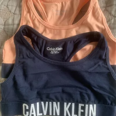 BNWT Calvin Klein Bralette Bras Intense Power Girls Bra Tops 2 Pack S 8 - 10 • £14.99