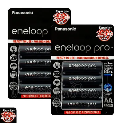 £50.11 • Buy 8 X Panasonic Eneloop PRO AA Batteries 2500mAh Rechargeable HR6 Ni-MH BK-3HCDE