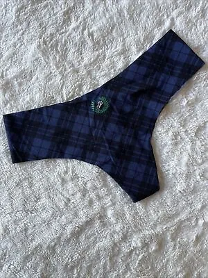 Victoria’s Secret Pink Blue Plaid Seamless Thong Pantie (M) • £12.05