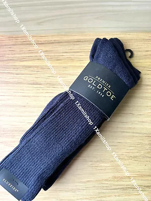 Gold Toe Men's Fluffies Premier Crew Socks Navy Winter Causal/Dress Socks 3-Pair • $18.99