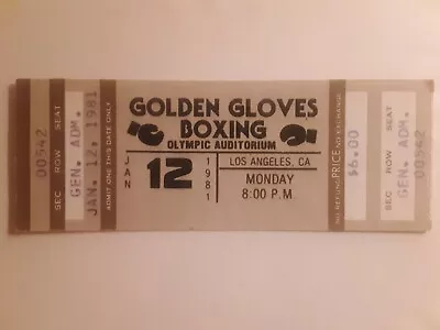 Golden Gloves Boxing Ticket Olympic Auditorium Los Angeles 1981 • $29.99