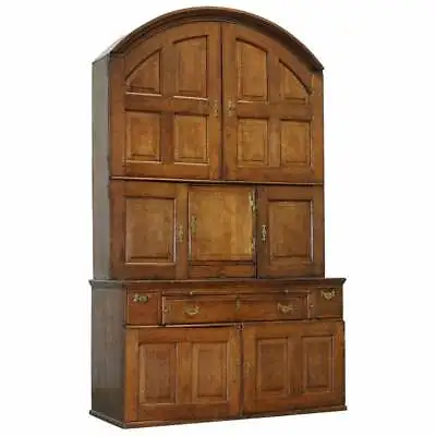 Very Rare Circa 1740 Continental Arched Top Oak Dresser Cupboard Cabinet Drawers • $3424.03